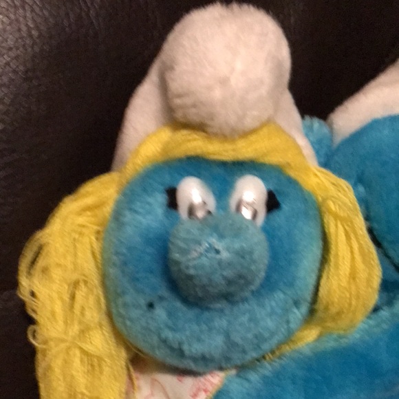 Vintage Hugging Smurf & Smurfette Stuffy - Picture 2 of 5